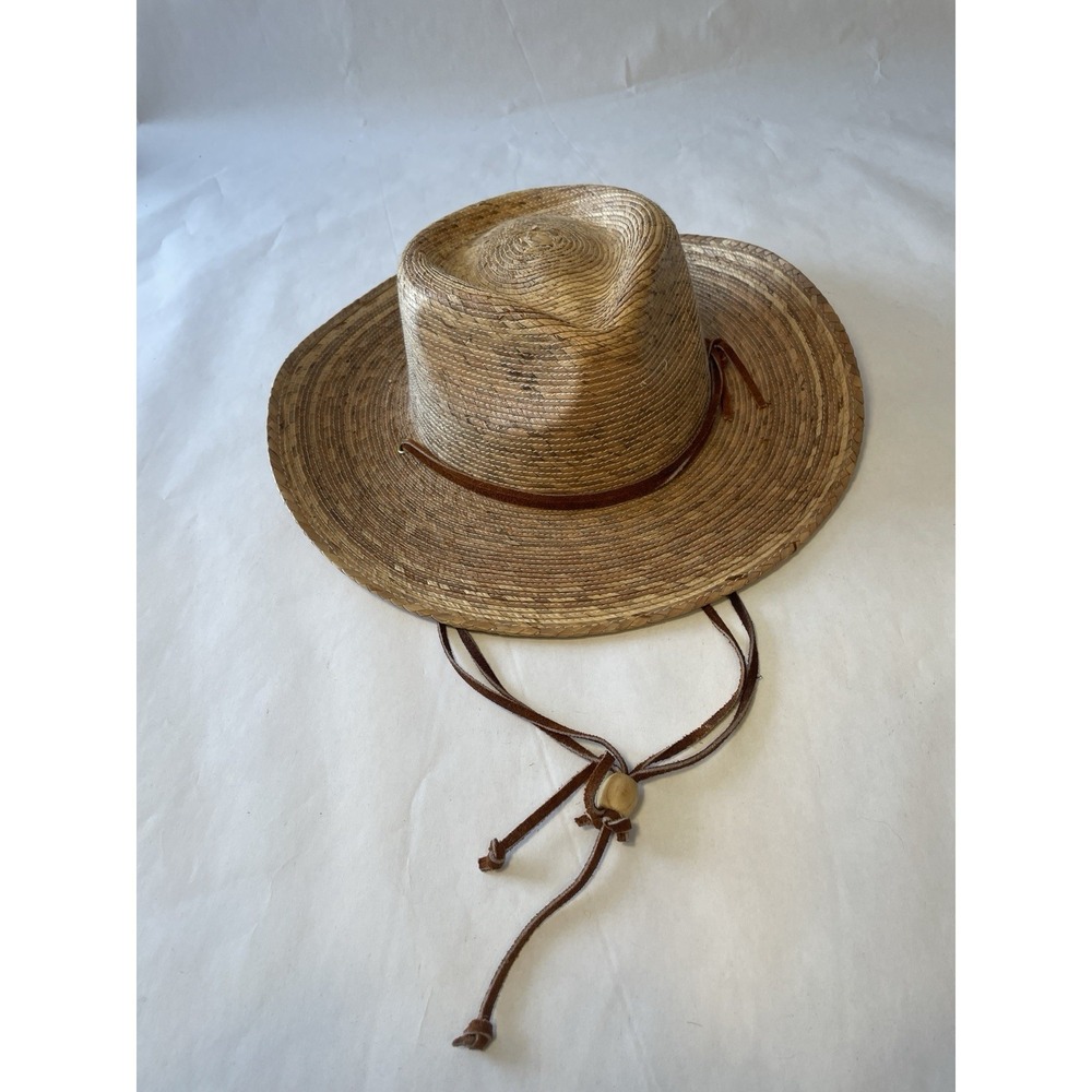 Vintage Tula Hat Palm Straw Unisex 7" Wide See Pics For Measurements
